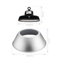 Ledvion LED Hallenstrahler 100W mit Reflektor - Philips Driver - 90° - 175lm/W - 4000K - IP65 - Dimmbar - 5 Jahre Garantie - GS-geprüft