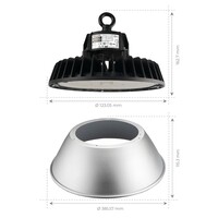 Ledvion LED Hallenstrahler 150W mit Reflektor - Philips Driver - 60° - 175lm/W - 4000K - IP65 - Dimmbar - 5 Jahre Garantie - GS-geprüft