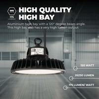 Ledvion LED Hallenstrahler 150W mit Sensor - Philips Driver - 120° - 175lm/W - 6500K - IP65 - Dimmbar - 5 Jahre Garantie - GS-geprüft