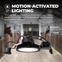Ledvion LED Hallenstrahler 150W mit Sensor - Philips Driver - 120° - 175lm/W - 6500K - IP65 - Dimmbar - 5 Jahre Garantie - GS-geprüft