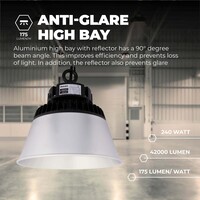 Ledvion LED Hallenstrahler 240W mit Reflektor - Philips Driver - 90° - 175lm/W - 4000K - IP65 - Dimmbar - 5 Jahre Garantie - GS-geprüft