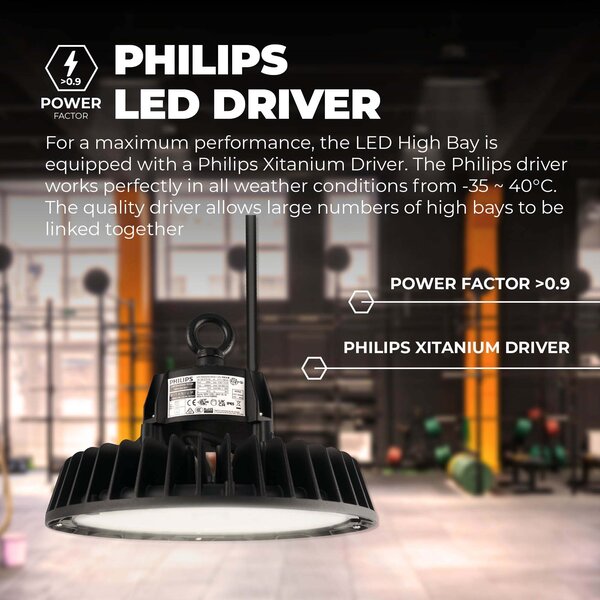 Ledvion LED Hallenstrahler 240W mit Sensor - Philips Driver - 120° - 175lm/W - 4000K - IP65 - Dimmbar - 5 Jahre Garantie - GS-geprüft