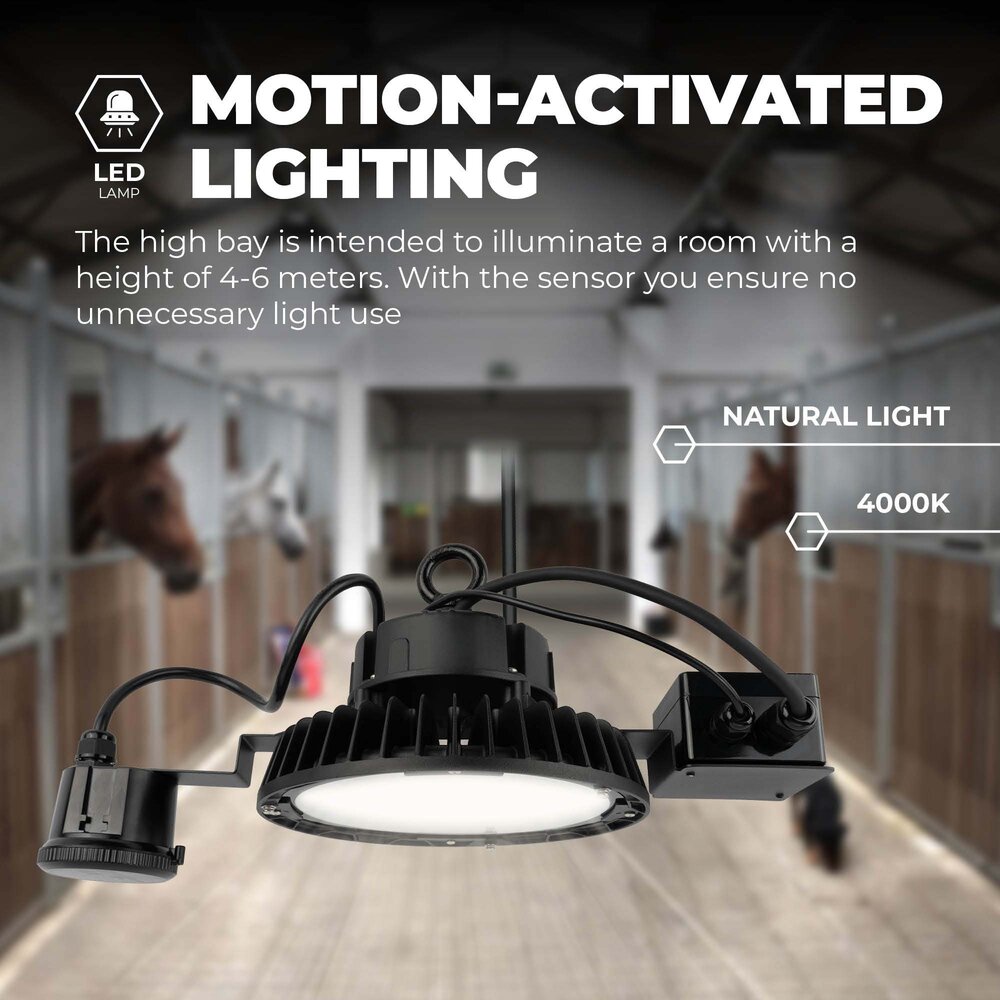 Ledvion LED Hallenstrahler 240W mit Sensor - Philips Driver - 120° - 175lm/W - 4000K - IP65 - Dimmbar - 5 Jahre Garantie - GS-geprüft