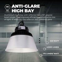 Ledvion LED Hallenstrahler 240W mit Reflektor - Philips Driver - 90° - 175lm/W - 6500K - IP65 - Dimmbar - 5 Jahre Garantie - GS-geprüft