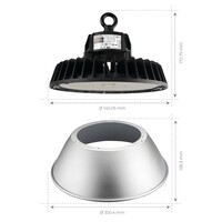 Ledvion LED Hallenstrahler 240W mit Reflektor - Philips Driver - 90° - 175lm/W - 6500K - IP65 - Dimmbar - 5 Jahre Garantie - GS-geprüft