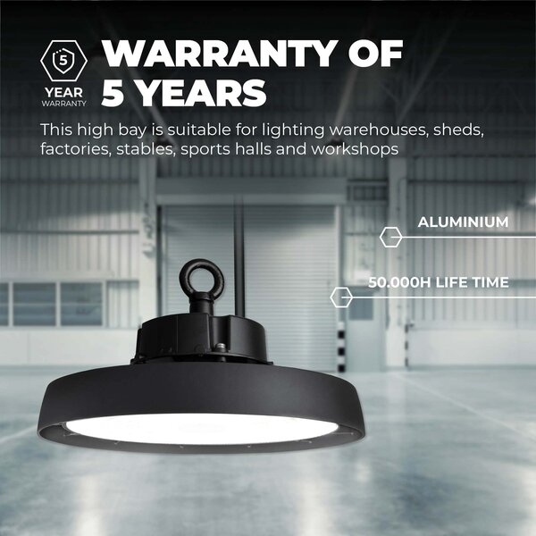 Ledvion LED Hallenstrahler 80W mit Sensor - Energieeffizienzklasse A - 120° - 192 Lm/W - 6000K - IP65 - Dimmbar - 5 Jahre Garantie - GS-geprüft