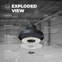 Ledvion LED Hallenstrahler 80W mit Sensor - Energieeffizienzklasse A - 120° - 192 Lm/W - 6000K - IP65 - Dimmbar - 5 Jahre Garantie - GS-geprüft