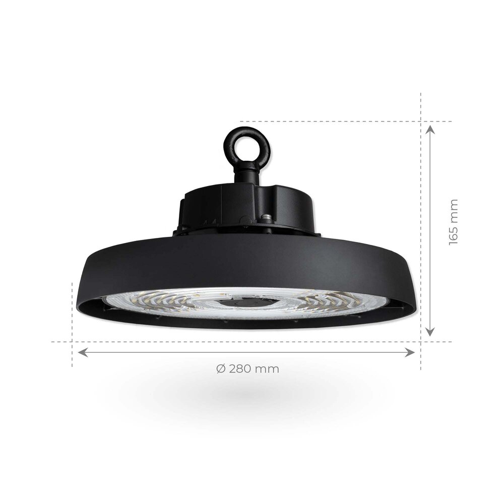 Ledvion LED Hallenstrahler 80W mit Sensor - Energieeffizienzklasse A - 120° - 192 Lm/W - 6000K - IP65 - Dimmbar - 5 Jahre Garantie - GS-geprüft