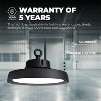 Ledvion LED Hallenstrahler 100W mit Linse - Energieeffizienzklasse A - 60° - 192 Lm/W - 6000K - IP65 - Dimmbar - 5 Jahre Garantie - GS-geprüft