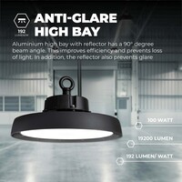 Ledvion LED Hallenstrahler 100W mit Reflektor - Energieeffizienzklasse A - 90° - 192 Lm/W - 6000K - IP65 - Dimmbar - 5 Jahre Garantie - GS-geprüft