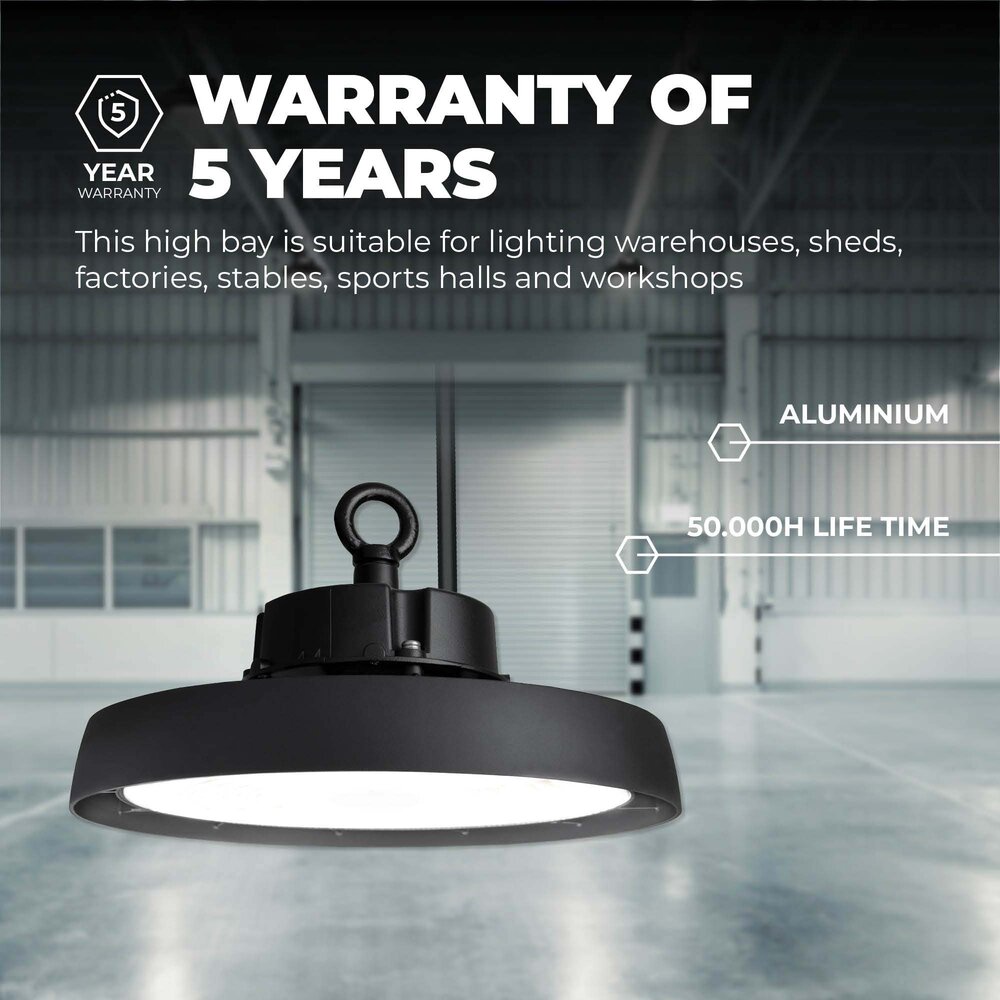 Ledvion LED Hallenstrahler 100W mit Reflektor - Energieeffizienzklasse A - 90° - 192 Lm/W - 6000K - IP65 - Dimmbar - 5 Jahre Garantie - GS-geprüft