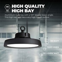 Ledvion LED Hallenstrahler 100W mit Sensor - Energieeffizienzklasse A - 120° - 192 Lm/W - 6000K - IP65 - Dimmbar - 5 Jahre Garantie - GS-geprüft