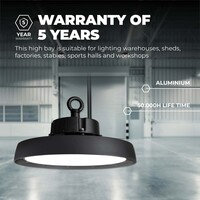 Ledvion LED Hallenstrahler 150W mit Sensor - Energieeffizienzklasse A - 120° - 192 Lm/W - 6000K - IP65 - Dimmbar - 5 Jahre Garantie - GS-geprüft