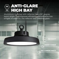 Ledvion LED Hallenstrahler 150W mit Reflektor - Energieeffizienzklasse A - 90° - 192 Lm/W - 4000K - IP65 - Dimmbar - 5 Jahre Garantie - GS-geprüft