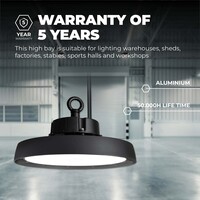 Ledvion LED Hallenstrahler 150W mit Sensor - Energieeffizienzklasse A - 120° - 192 Lm/W - 4000K - IP65 - Dimmbar - 5 Jahre Garantie - GS-geprüft