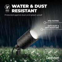 Ledvion 9x LED Gartenstrahler - IP65 - 3W - 4000K - 2M Kabel - Schwarz
