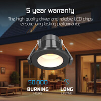 Ledvion Dimmbare Mini LED Einbaustrahler Schwarz - IP65 - 4W - CCT - 5 Jahre Garantie - Geeignet für das Badezimmer