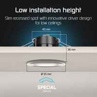 Ledvion Dimmbare Mini LED Einbaustrahler Nickel - IP65 - 4W - CCT - 5 Jahre Garantie - Geeignet für das Badezimmer - 6 pack