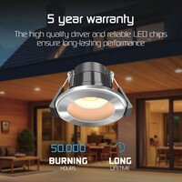 Ledvion Dimmbare Mini LED Einbaustrahler Nickel - IP65 - 4W - CCT - 5 Jahre Garantie - Geeignet für das Badezimmer - 6 pack