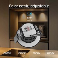 Ledvion Dimmbare LED Einbaustrahler Schwarz - IP65 - 5W - CCT - 5 Jahre Garantie - Geeignet für das Badezimmer