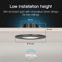 Ledvion Dimmbare LED Einbaustrahler Schwarz - IP65 - 5W - CCT - 5 Jahre Garantie - Geeignet für das Badezimmer
