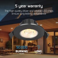 Ledvion Dimmbare LED Einbaustrahler Schwarz - IP65 - 5W - CCT - 5 Jahre Garantie - Geeignet für das Badezimmer