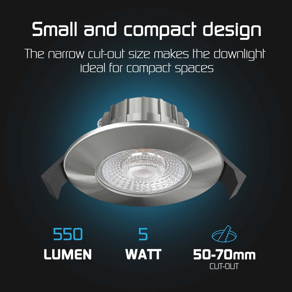 Ledvion Dimmbare LED Einbaustrahler Nickel - IP65 - 5W - CCT - 5 Jahre Garantie - Geeignet für das Badezimmer - 6 pack