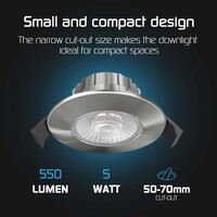 Ledvion Dimmbare LED Einbaustrahler Nickel - IP65 - 5W - CCT - 5 Jahre Garantie - Geeignet für das Badezimmer - 6 pack