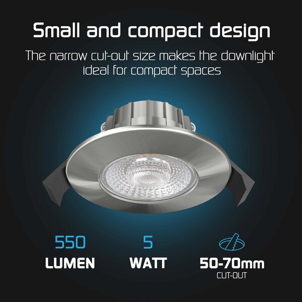Ledvion Dimmbare LED Einbaustrahler Nickel - IP65 - 5W - CCT - 5 Jahre Garantie - Geeignet für das Badezimmer - 6 pack