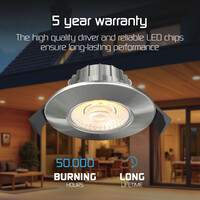 Ledvion Dimmbare LED Einbaustrahler Nickel - IP65 - 5W - CCT - 5 Jahre Garantie - Geeignet für das Badezimmer - 6 pack