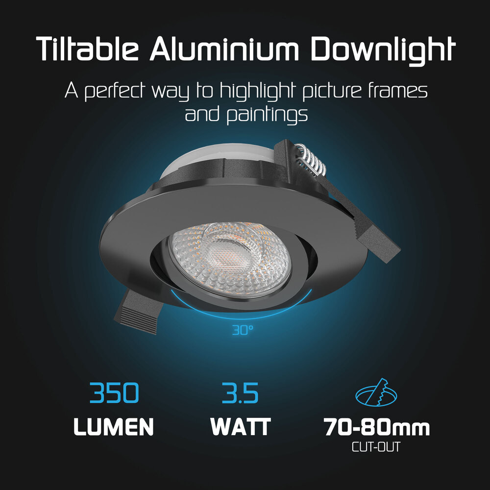 Ledvion LED Einbaustrahler Schwarz - IP65 - 3W - CCT - 5 Jahre Garantie - Geeignet für das Badezimmer