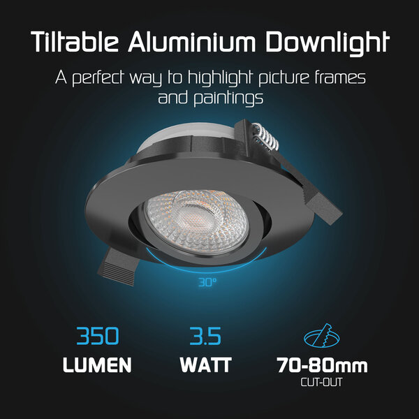 Ledvion LED Einbaustrahler Schwarz - IP65 - 3W - CCT - 5 Jahre Garantie - Geeignet für das Badezimmer