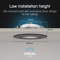 Ledvion LED Einbaustrahler Schwarz - IP65 - 3W - CCT - 5 Jahre Garantie - Geeignet für das Badezimmer