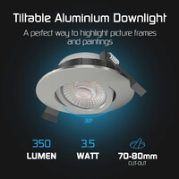 Ledvion LED Einbaustrahler Nickel - IP65 - 3W - CCT - 5 Jahre Garantie - Geeignet für das Badezimmer