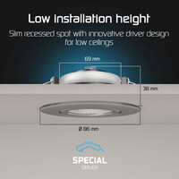 Ledvion LED Einbaustrahler Nickel - IP65 - 3W - CCT - 5 Jahre Garantie - Geeignet für das Badezimmer