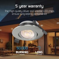 Ledvion LED Einbaustrahler Nickel - IP65 - 3W - CCT - 5 Jahre Garantie - Geeignet für das Badezimmer