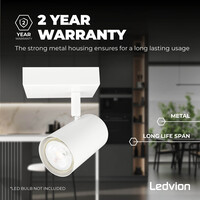 Ledvion LED Deckenstrahler Weiß - 3W - 2700K - Neigbar
