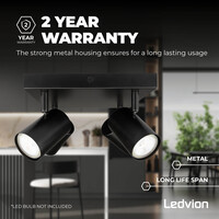 Ledvion LED Deckenstrahler Schwarz 4-licht - 3W - 4000K - Neigbar