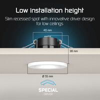 Ledvion Dimmbare Mini LED Einbaustrahler Weiß - IP65 - 4W - CCT - 5 Jahre Garantie - Geeignet für das Badezimmer - 6 pack