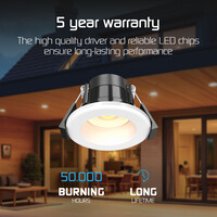 Ledvion Dimmbare Mini LED Einbaustrahler Weiß - IP65 - 4W - CCT - 5 Jahre Garantie - Geeignet für das Badezimmer - 6 pack