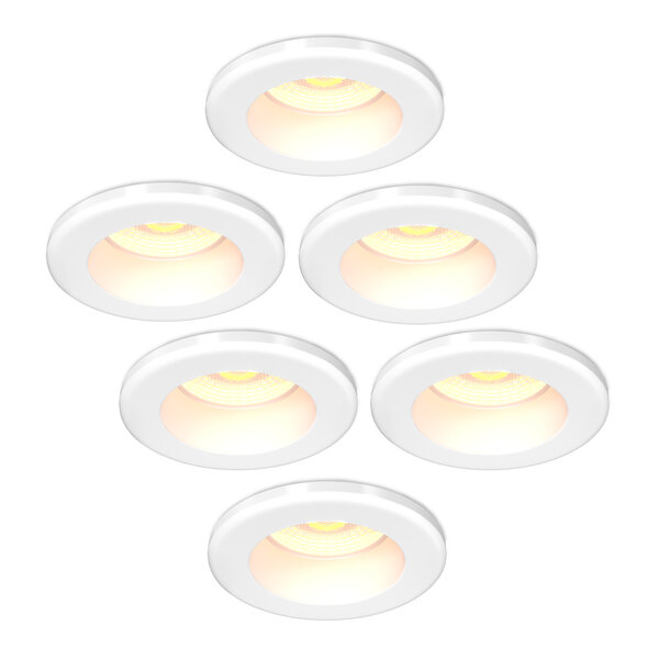 Ledvion Dimmbare Mini LED Einbaustrahler Weiß - IP65 - 4W - CCT - 5 Jahre Garantie - Geeignet für das Badezimmer - 6 pack