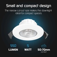 Ledvion Dimmbare LED Einbaustrahler Weiß - IP65 - 5W - CCT - 5 Jahre Garantie - Geeignet für das Badezimmer