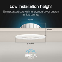 Ledvion Dimmbare LED Einbaustrahler Weiß - IP65 - 5W - CCT - 5 Jahre Garantie - Geeignet für das Badezimmer