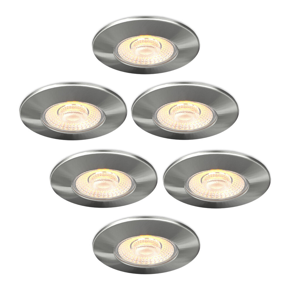 Ledvion Dimmbare LED Einbaustrahler Nickel - IP65 - 5W - CCT - 5 Jahre Garantie - Geeignet für das Badezimmer - 6 pack
