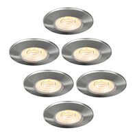 Ledvion Dimmbare LED Einbaustrahler Nickel - IP65 - 5W - CCT - 5 Jahre Garantie - Geeignet für das Badezimmer - 6 pack