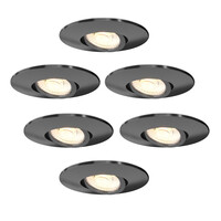 Ledvion Dimmbare LED Einbaustrahler Schwarz - IP65 - 6W - CCT - 5 Jahre Garantie