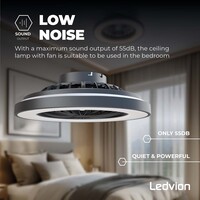 Ledvion Deckenventilator mit Licht - Dimmbar - 48W - 2700K-6500K - Inkl. Fernbedienung