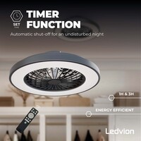 Ledvion Deckenventilator mit Licht - Dimmbar - 48W - 2700K-6500K - Inkl. Fernbedienung