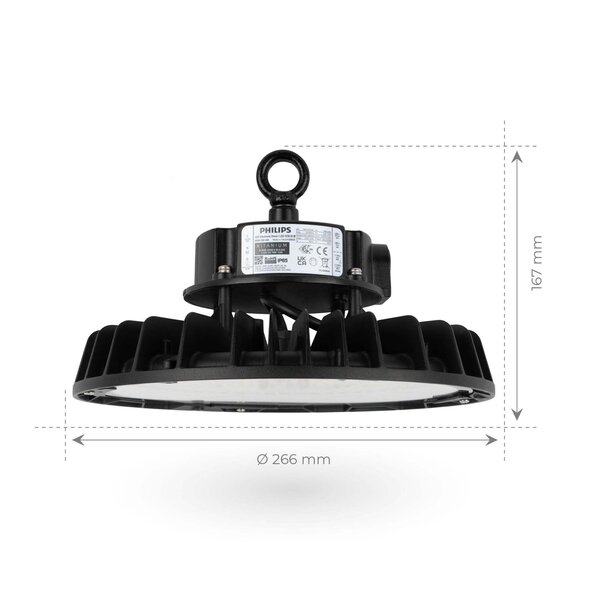 Ledvion LED Hallenstrahler 200W - Philips Driver - Netzschalter - 120° - 175lm/W - 3000K - IP65 - Dimmbar - 5 Jahre Garantie