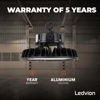 Ledvion LED Hallenstrahler 150W - Philips Driver - Netzschalter - 120° - 175lm/W - 3000K - IP65 - Dimmbar - 5 Jahre Garantie